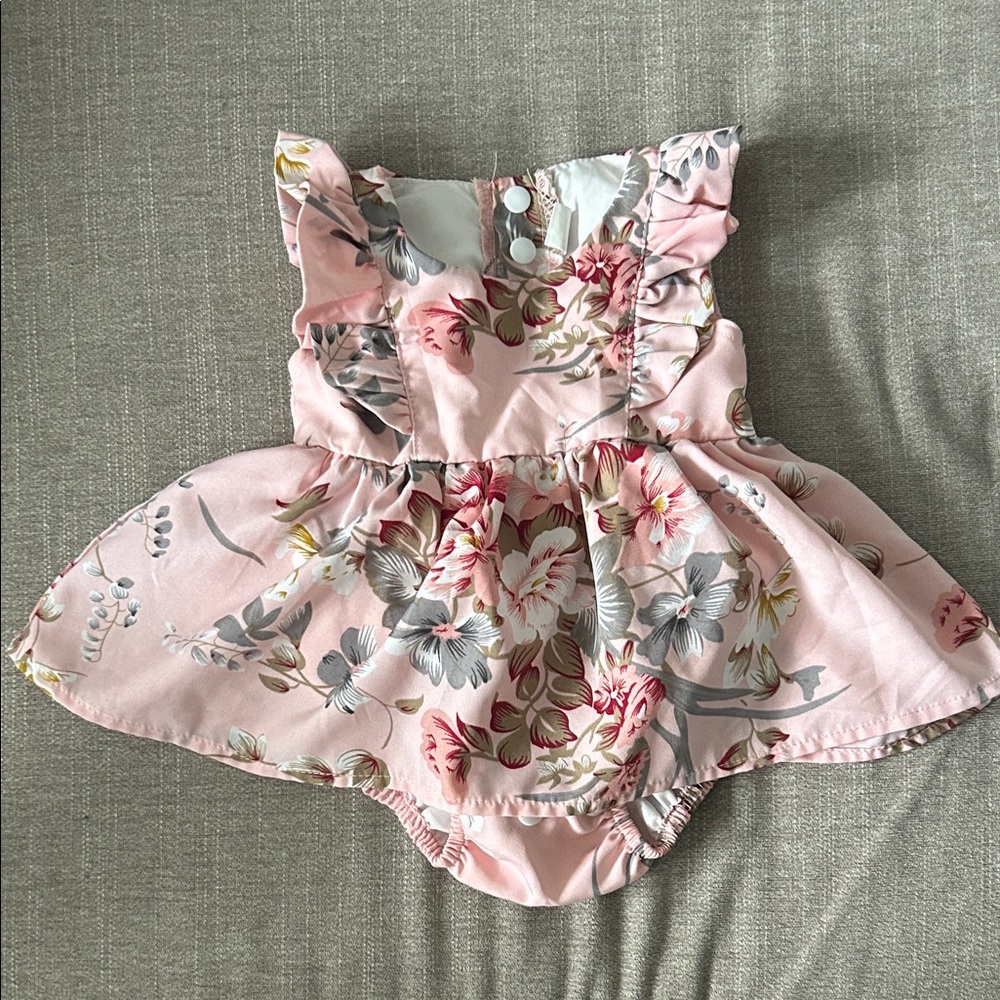 Floral Pink Kids Formal Dress